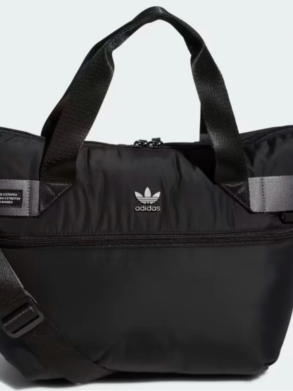 Adidas Originals Puffer Shopper Black Tote Bag. Minimalist. Clean Interior